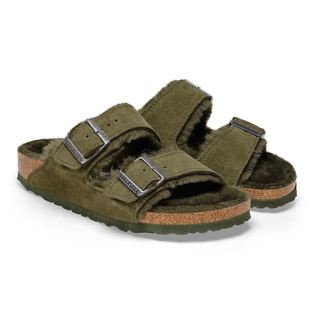Birkenstock, Arizona shearling Thyme 38 narrow